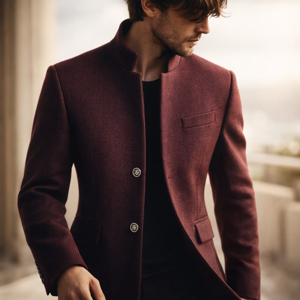 DESMOND - STAND COLLAR WOOL COAT 7