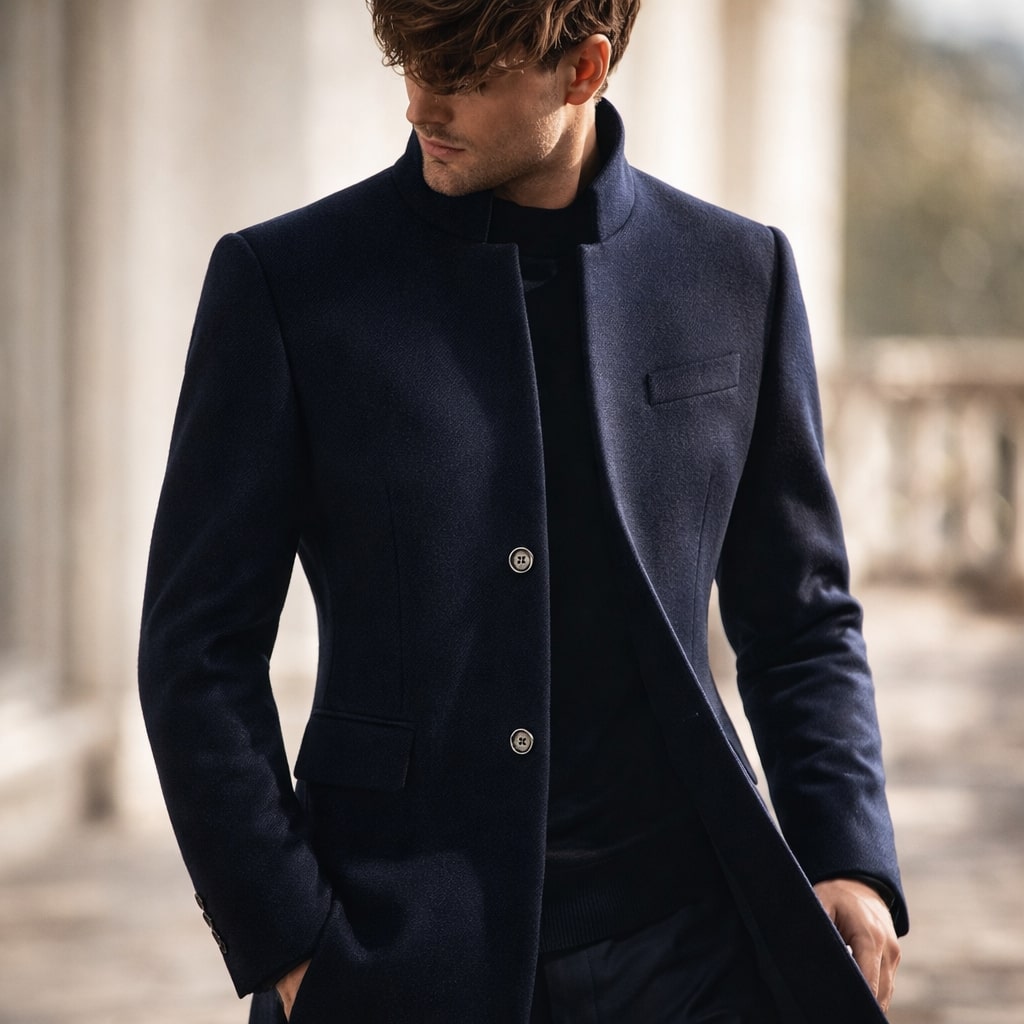 DESMOND - STAND COLLAR WOOL COAT 9