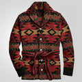 Didier | Men's Aztec Shawl Collar Belted Cardigan