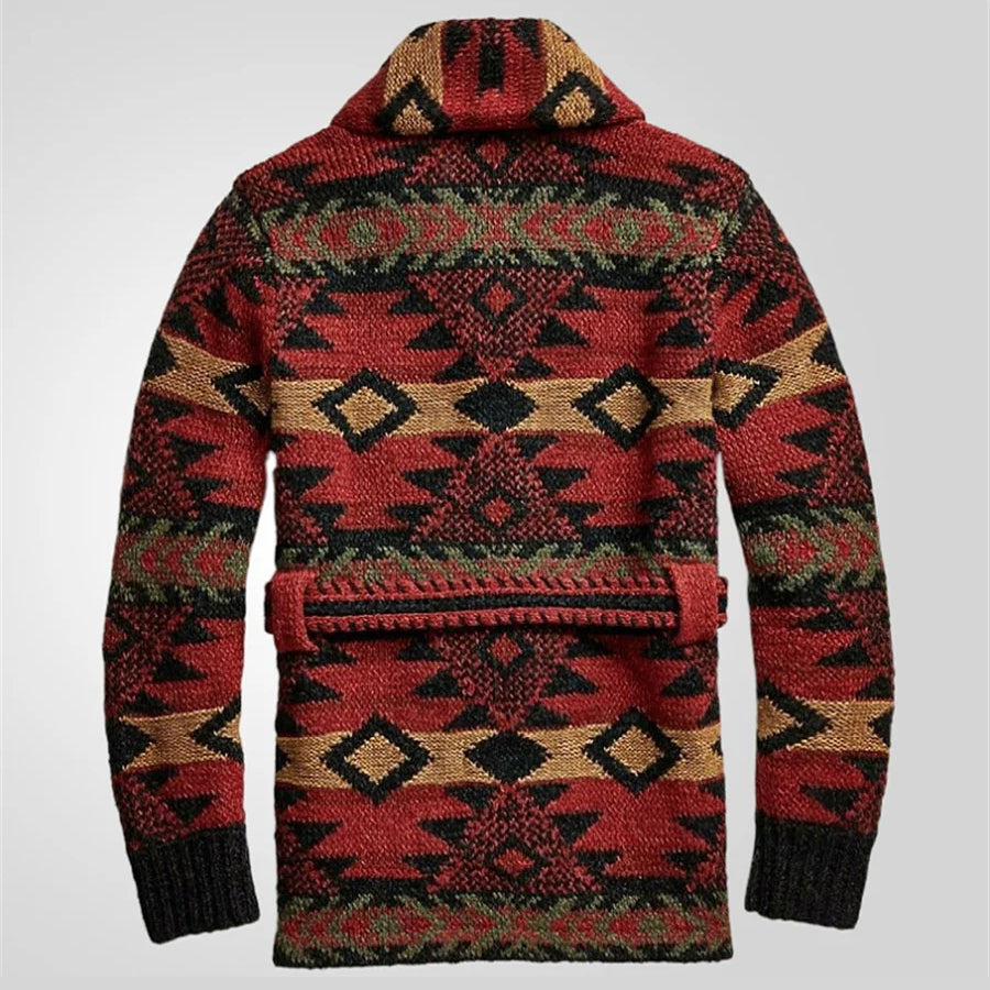 DIDIER | MEN'S FAIR ISLE CARDIGAN SHAWL COLLAR KNIT SWEATER 2