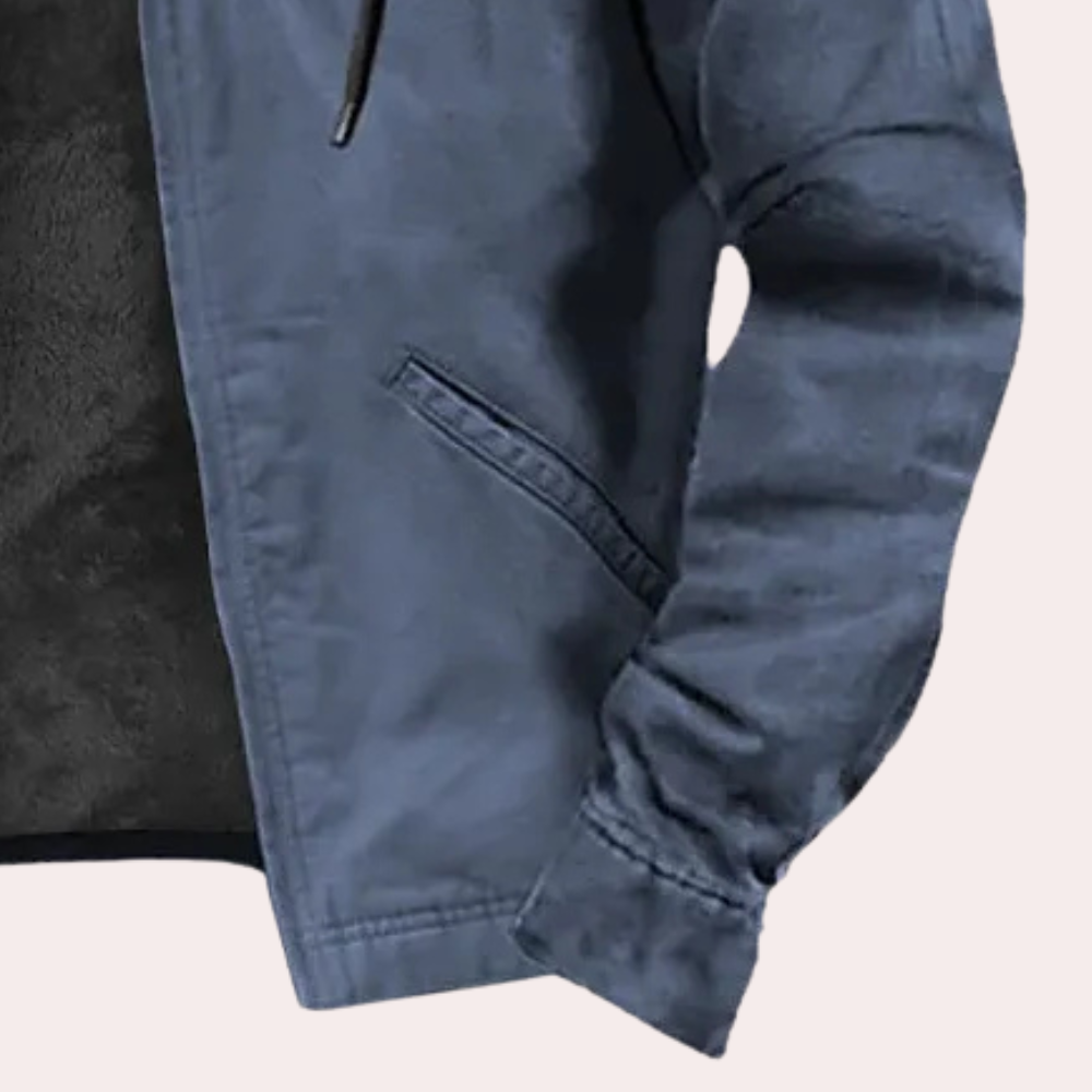 Men's Sherpa Lined Hooded Work Jacket – Detail View