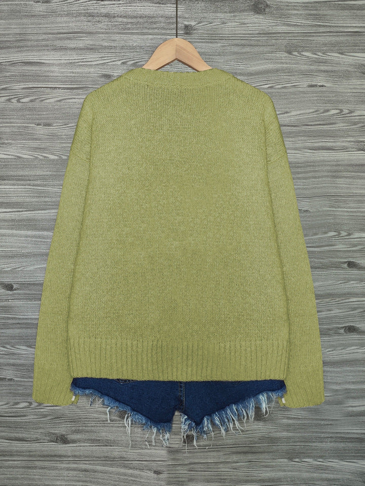 DIEUDONNEE | WOMEN'S CAT SWEATER CREW NECK KNIT PULLOVER 12