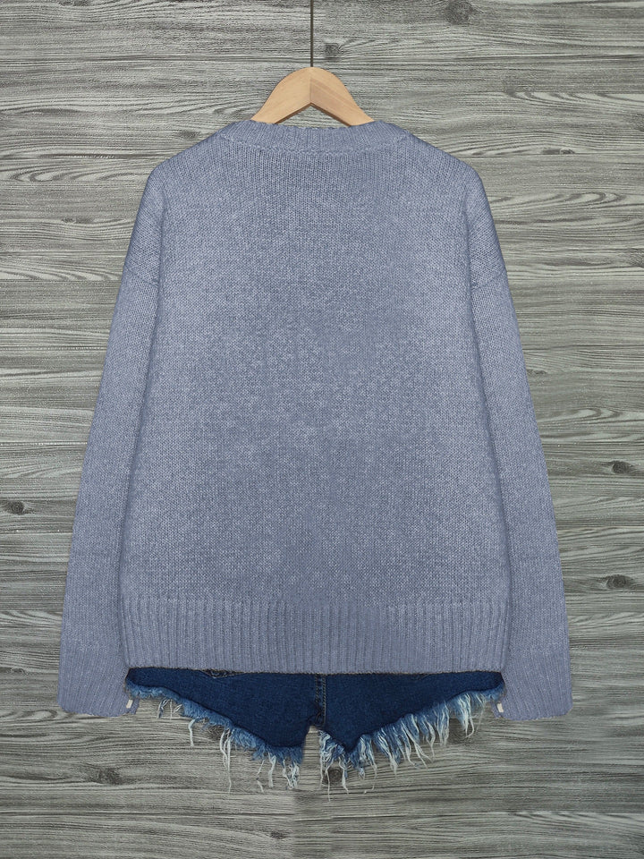 DIEUDONNEE | WOMEN'S CAT SWEATER CREW NECK KNIT PULLOVER 2