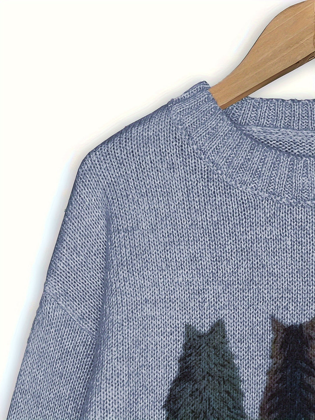 DIEUDONNEE | WOMEN'S CAT SWEATER CREW NECK KNIT PULLOVER 7