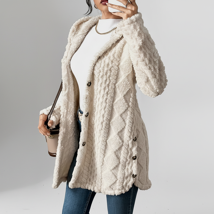 DOMINIQUE | WOMEN'S LONG CARDIGAN SWEATER CHUNKY CABLE KNIT 10