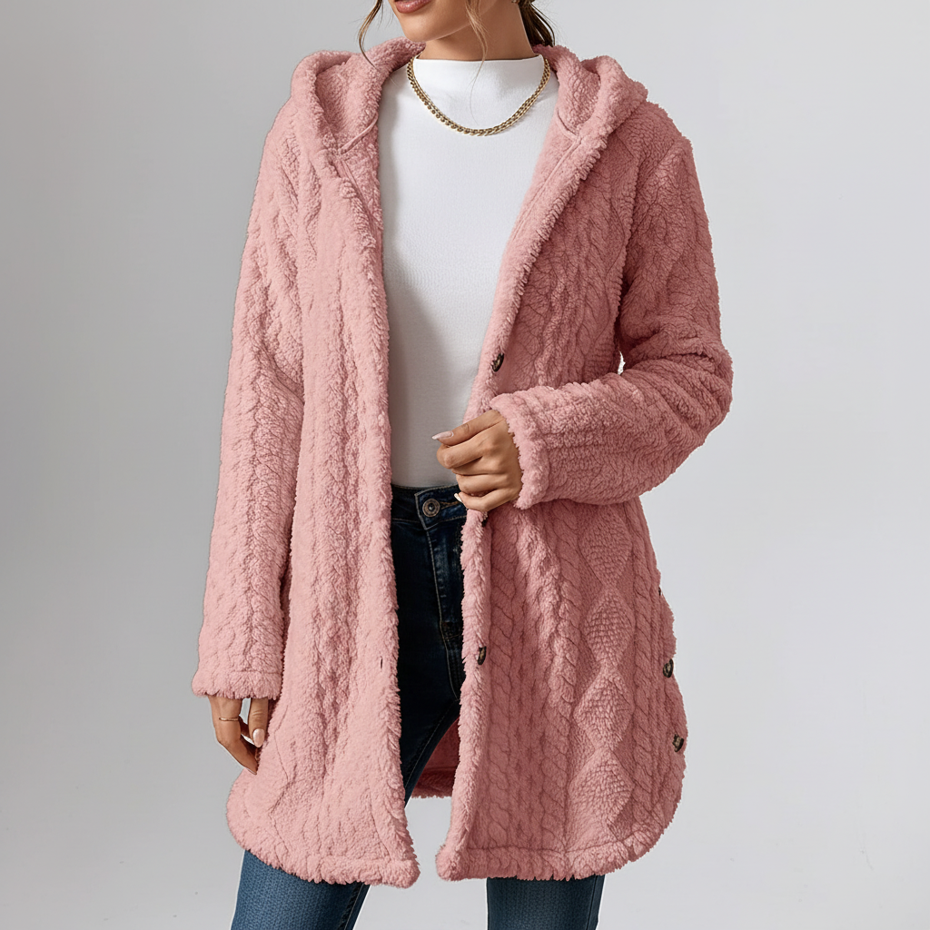 DOMINIQUE | WOMEN'S LONG CARDIGAN SWEATER CHUNKY CABLE KNIT 3