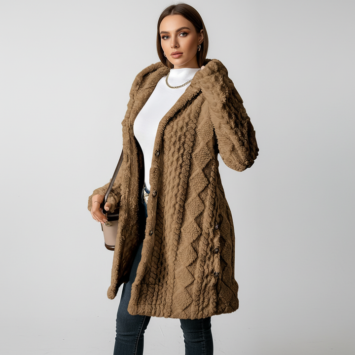 DOMINIQUE | WOMEN'S LONG CARDIGAN SWEATER CHUNKY CABLE KNIT 5