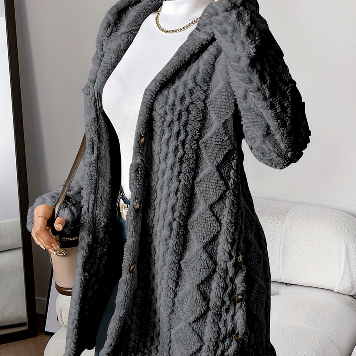 DOMINIQUE | WOMEN'S LONG CARDIGAN SWEATER CHUNKY CABLE KNIT 7