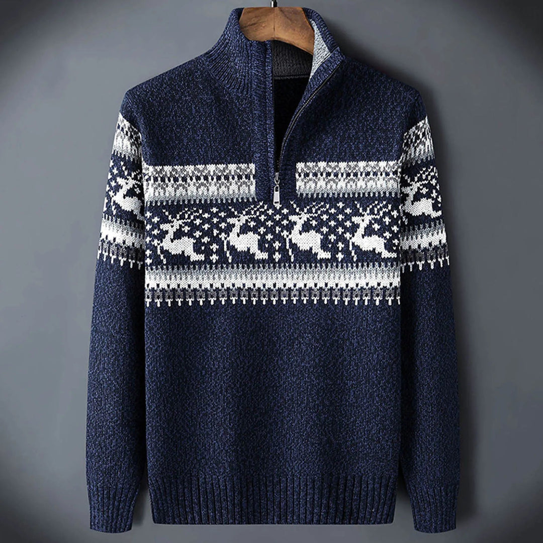 DOUGLAS | MEN'S QUARTER ZIP SWEATER KNIT PULLOVER 1