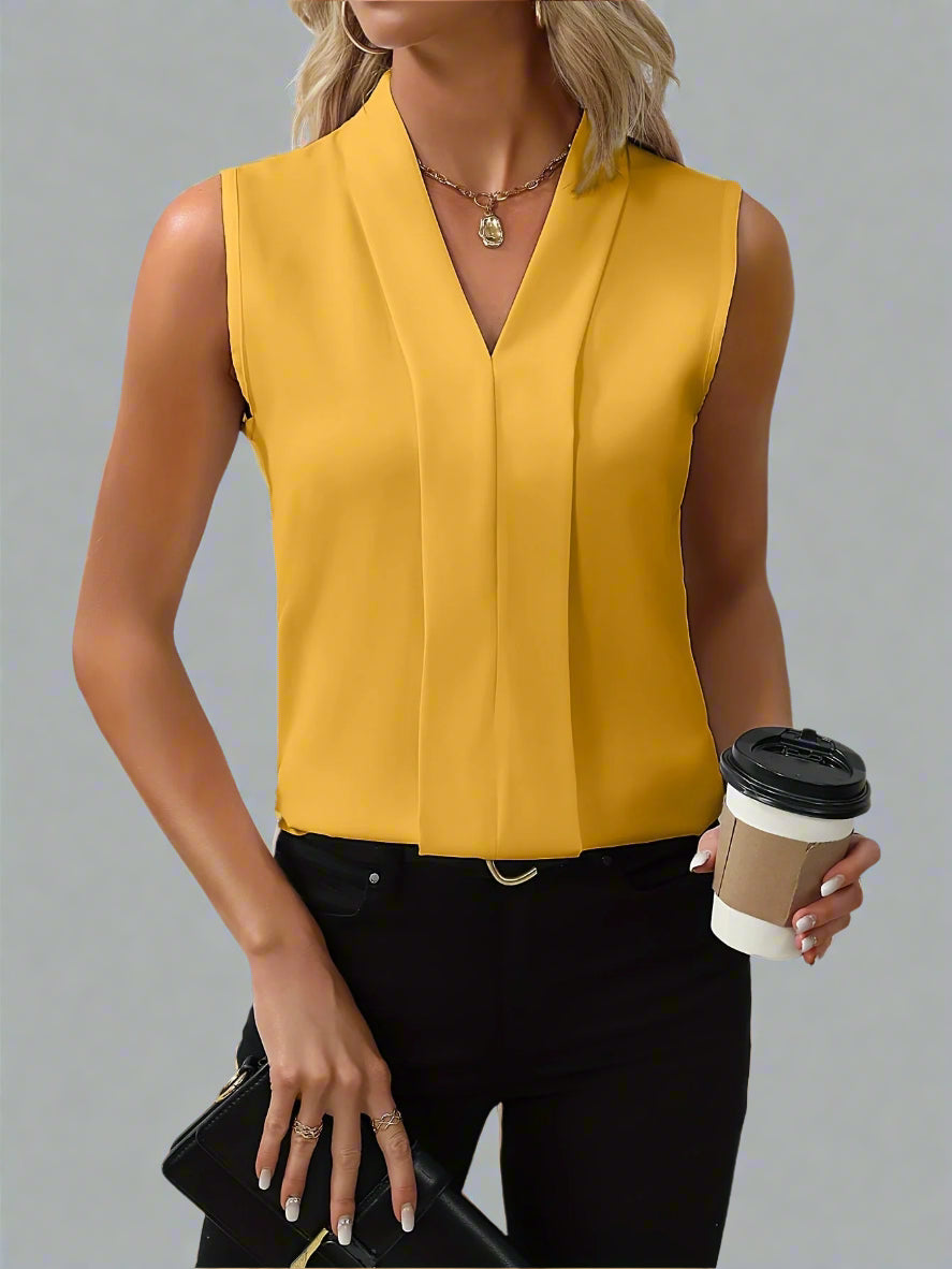 KAIDA – SLEEVELESS V-NECK BLOUSE FOR WOMEN