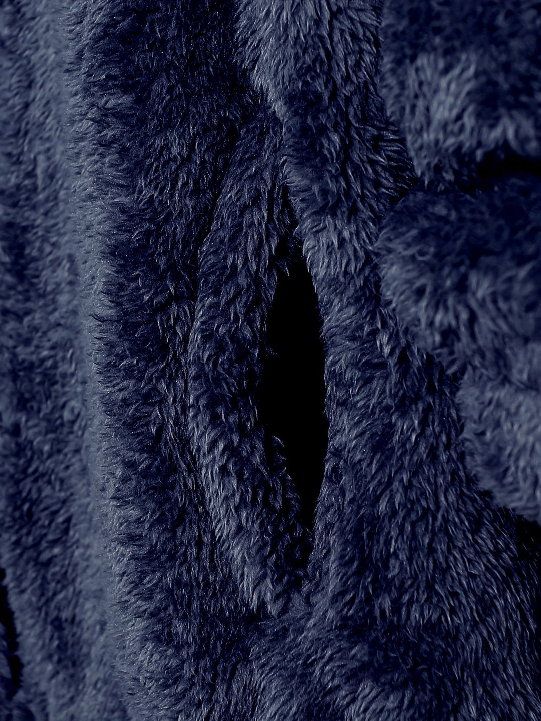 Men's Sherpa Fleece Zip Up Hoodie Jacket – Detail View