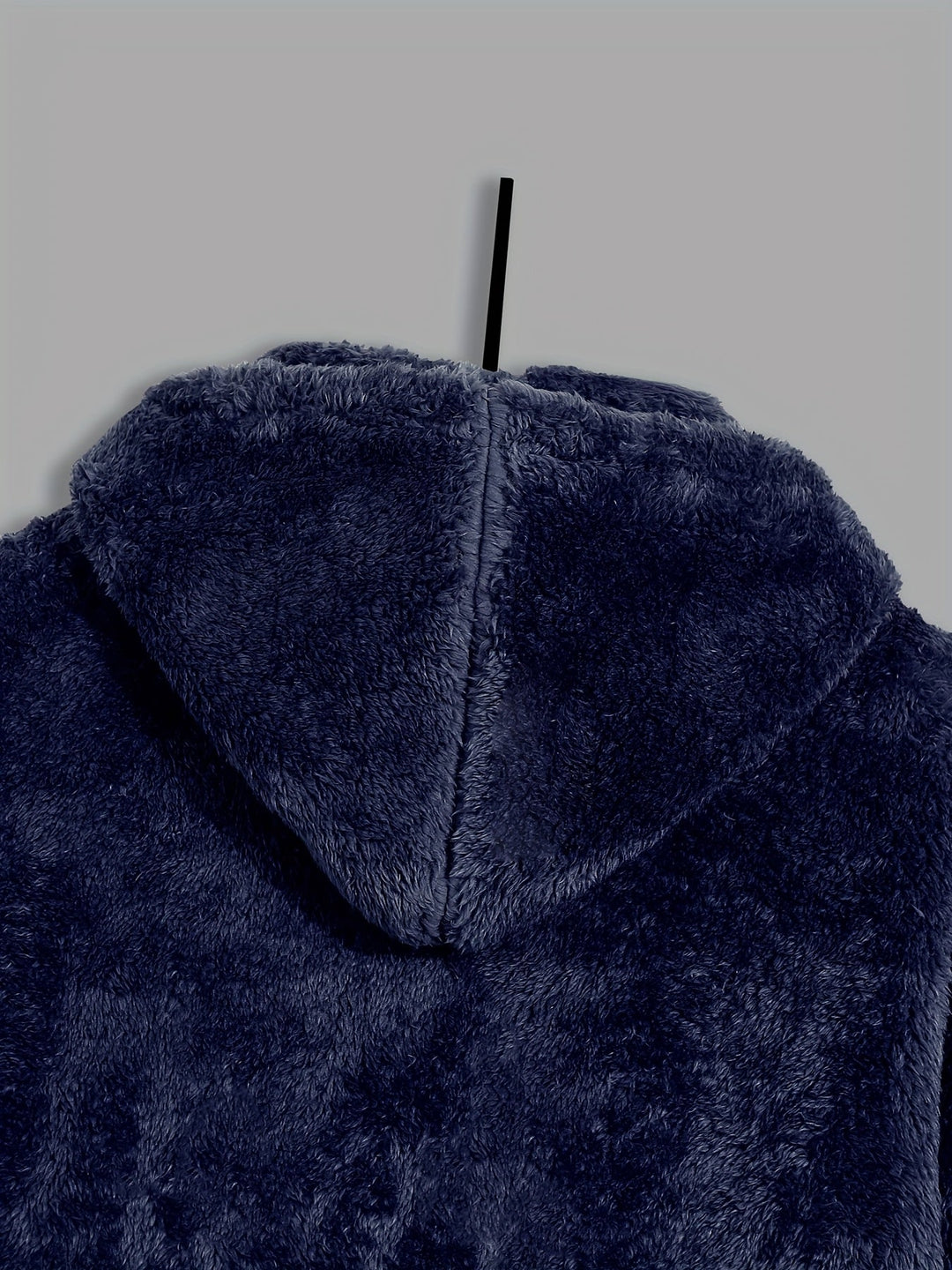 Men's Sherpa Fleece Zip Up Hoodie Jacket – Detail View