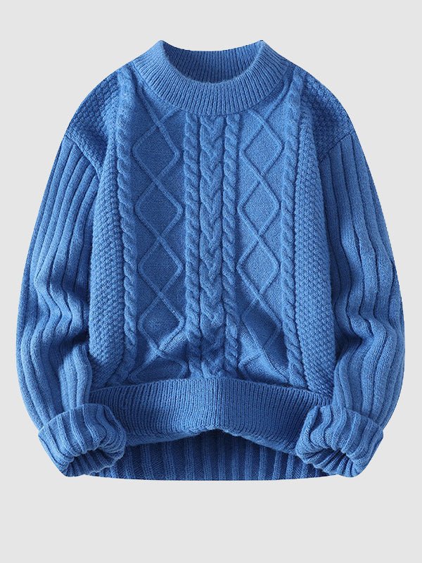EDMUND | MEN'S CABLE KNIT SWEATER CREW NECK 1