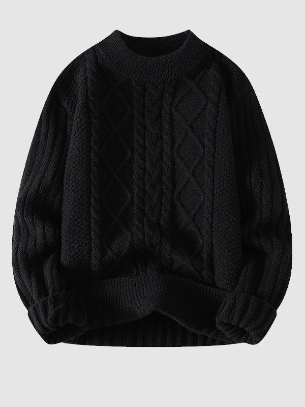 EDMUND | MEN'S CABLE KNIT SWEATER CREW NECK 4