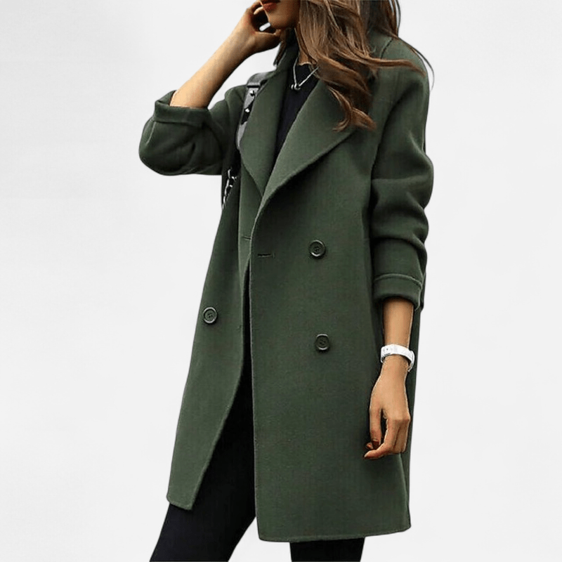 EGLANTINE | WOMEN'S DOUBLE BREASTED MID LENGTH PEA COAT 1