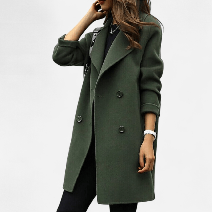 EGLANTINE | WOMEN'S DOUBLE BREASTED MID LENGTH PEA COAT 1