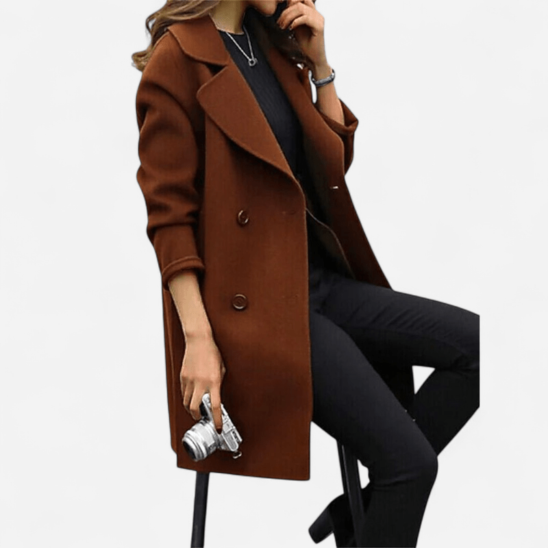 EGLANTINE | WOMEN'S DOUBLE BREASTED MID LENGTH PEA COAT 2