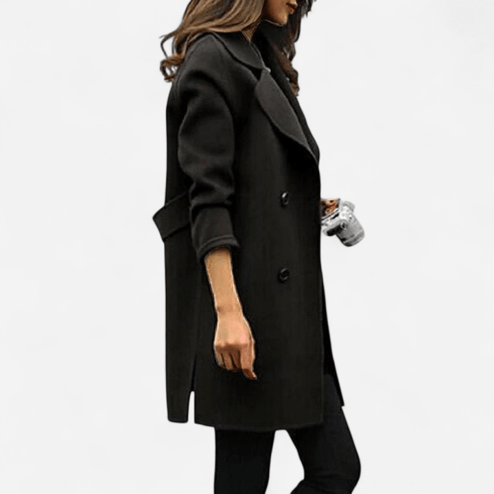EGLANTINE | WOMEN'S DOUBLE BREASTED MID LENGTH PEA COAT 3