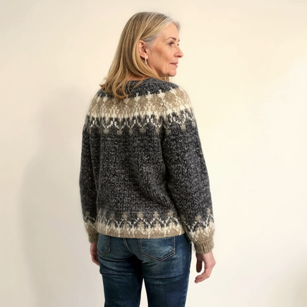 ELIN - NORDIC FAIR ISLE YOKE KNIT SWEATER 10