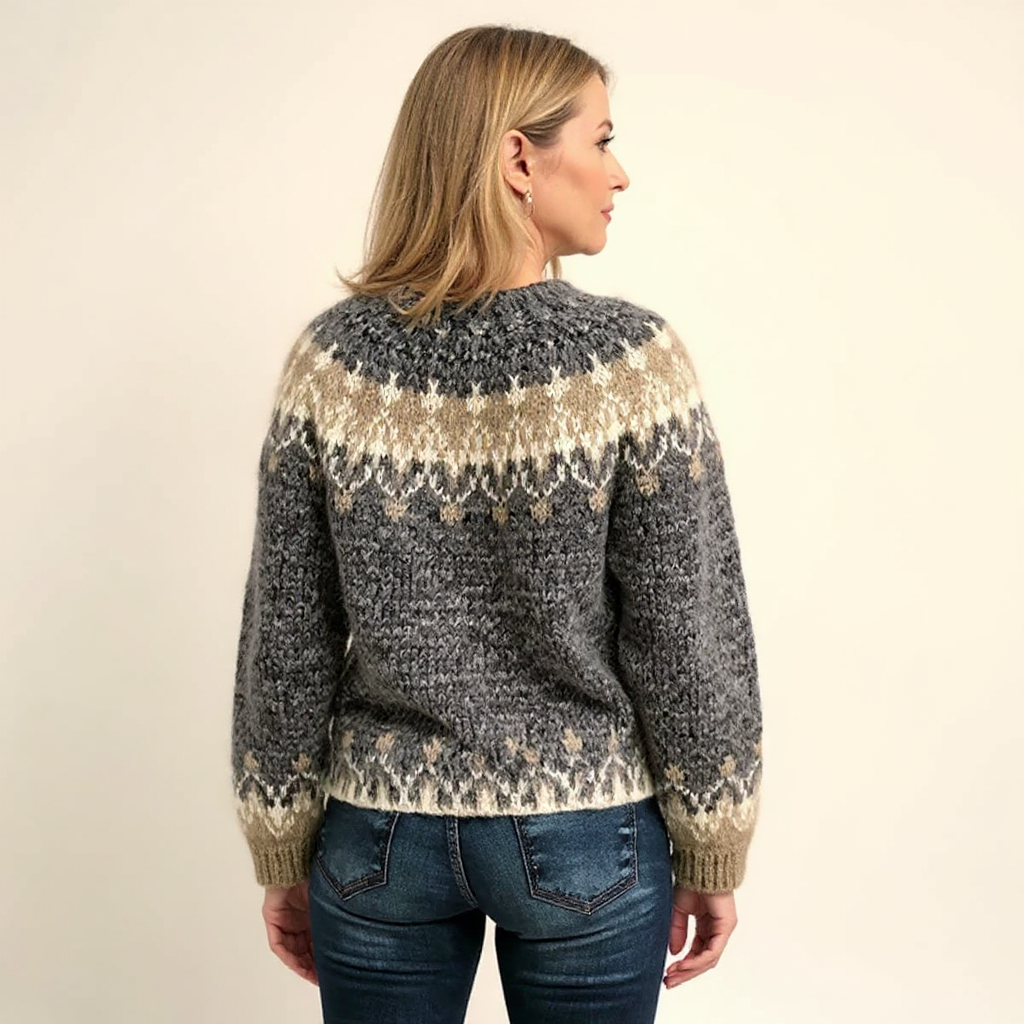 ELIN - NORDIC FAIR ISLE YOKE KNIT SWEATER 11