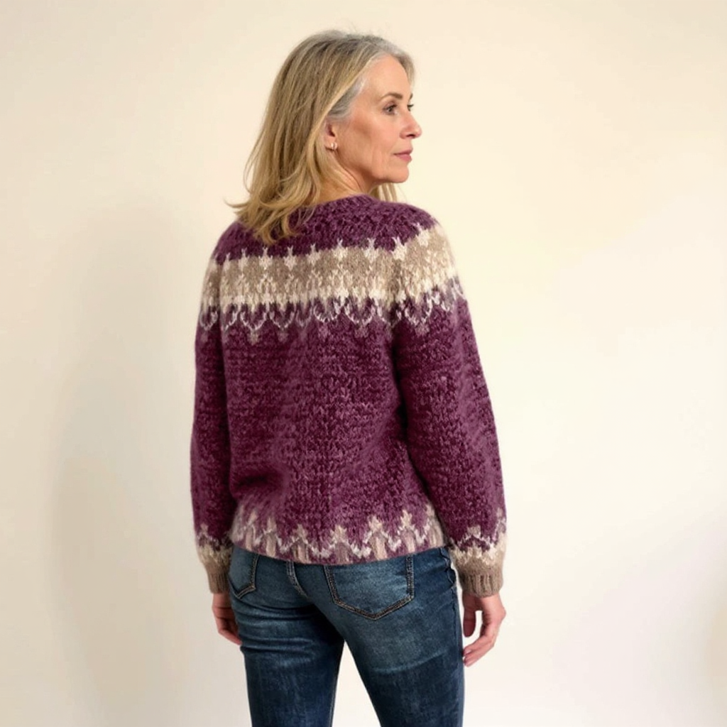 ELIN - NORDIC FAIR ISLE YOKE KNIT SWEATER 12