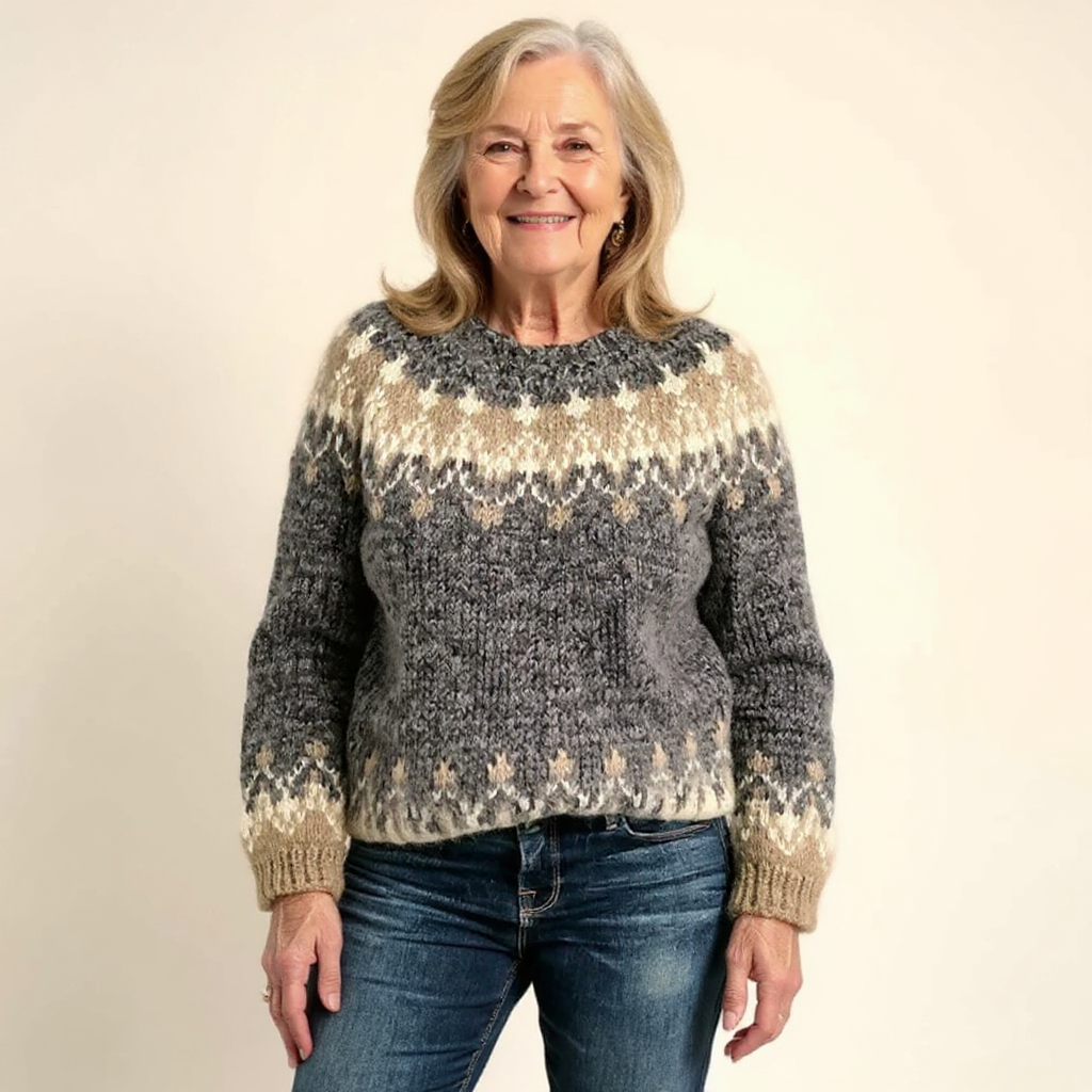 ELIN - NORDIC FAIR ISLE YOKE KNIT SWEATER 5