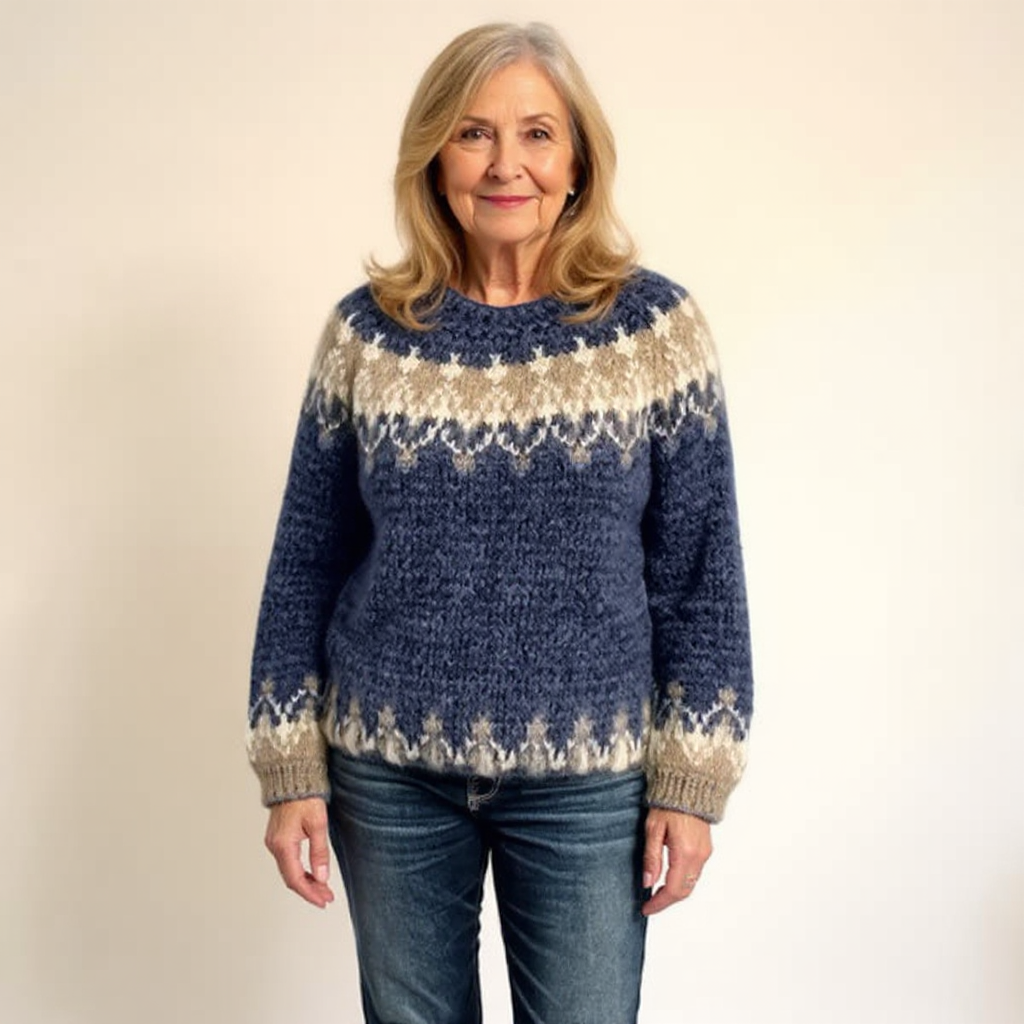 ELIN - NORDIC FAIR ISLE YOKE KNIT SWEATER 6