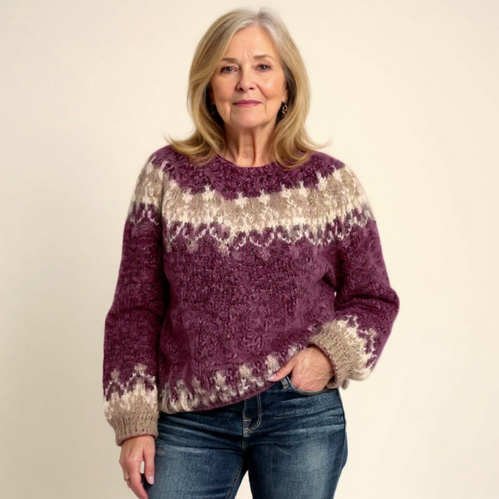 ELIN - NORDIC FAIR ISLE YOKE KNIT SWEATER 7