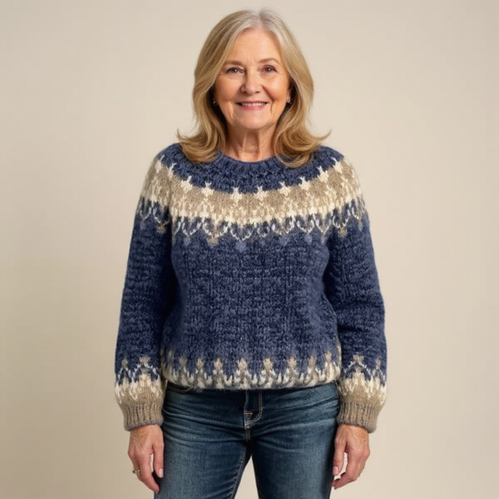 ELIN - NORDIC FAIR ISLE YOKE KNIT SWEATER 8