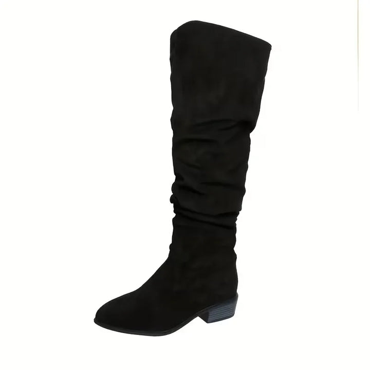 ELODIE | WOMEN'S KNEE HIGH BOOTS TALL SUEDE WIDE CALF SLOUCHY 12