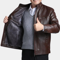 Eloi | Men's Stand Collar Leather Jacket