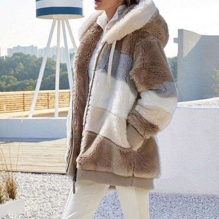 ELVIRE | WOMEN'S SHERPA JACKET HOODED FLEECE TEDDY WINTER 4