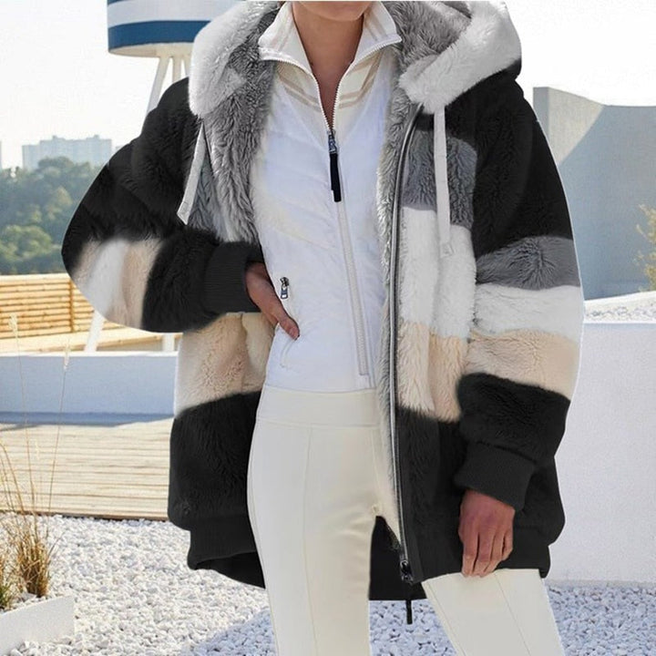 ELVIRE | WOMEN'S SHERPA JACKET HOODED FLEECE TEDDY WINTER 9