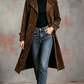 Emerence | Women's Faux Suede Long Dress Coat