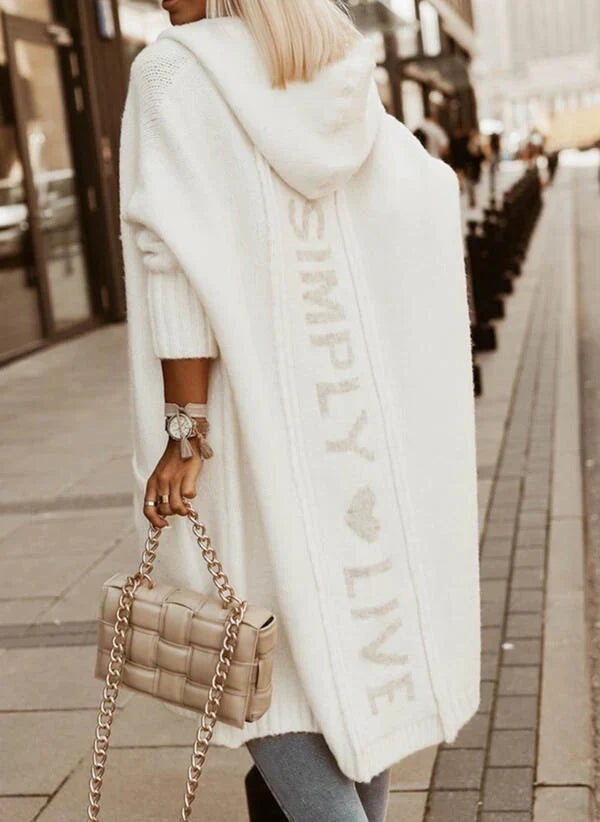 EMMANUELLE | WOMEN'S HOODED CARDIGAN LONG DUSTER KNIT SWEATER 3