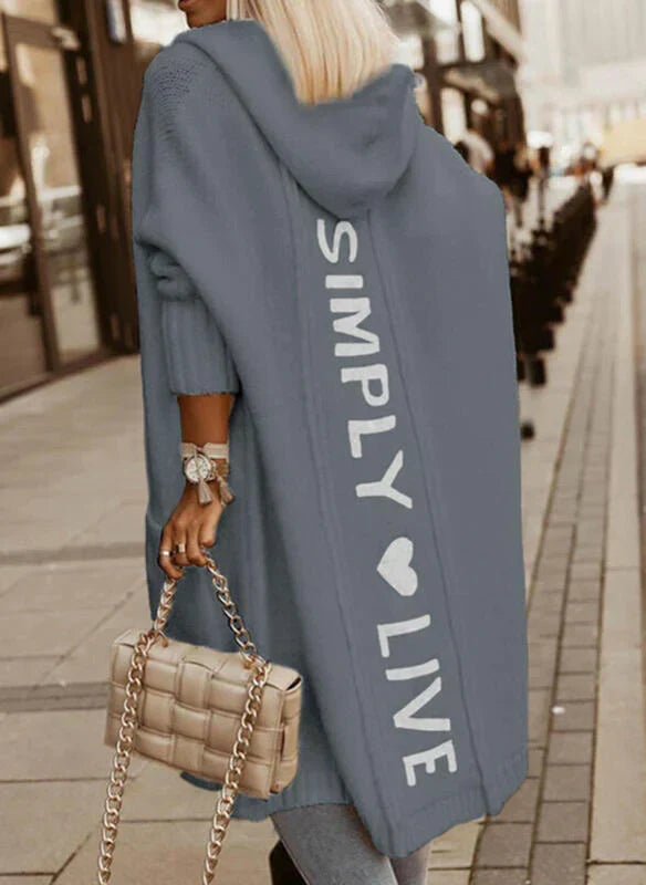 EMMANUELLE | WOMEN'S HOODED CARDIGAN LONG DUSTER KNIT SWEATER 4