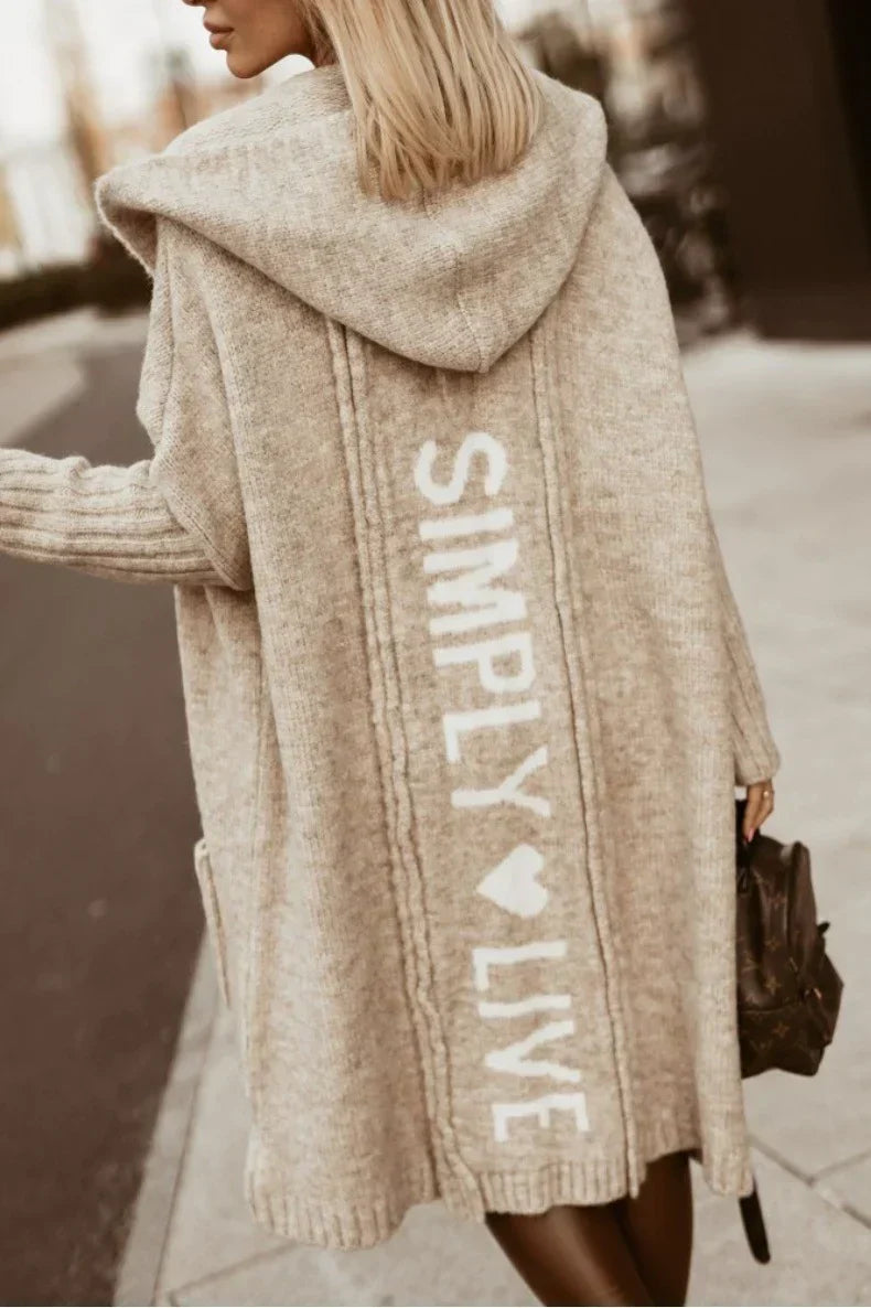 EMMANUELLE | WOMEN'S HOODED CARDIGAN LONG DUSTER KNIT SWEATER 5