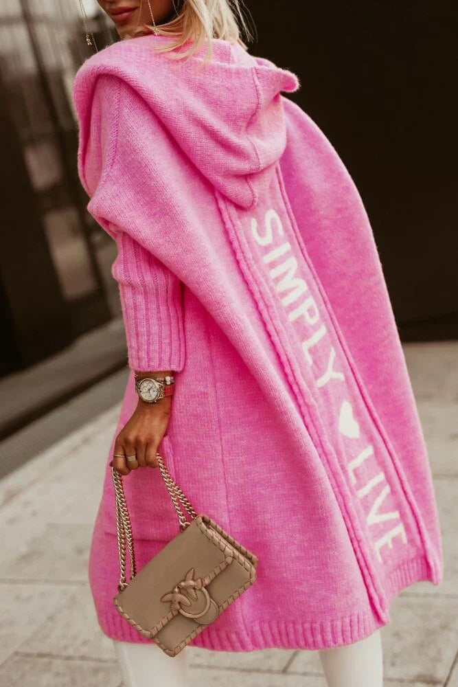 EMMANUELLE | WOMEN'S HOODED CARDIGAN LONG DUSTER KNIT SWEATER 7