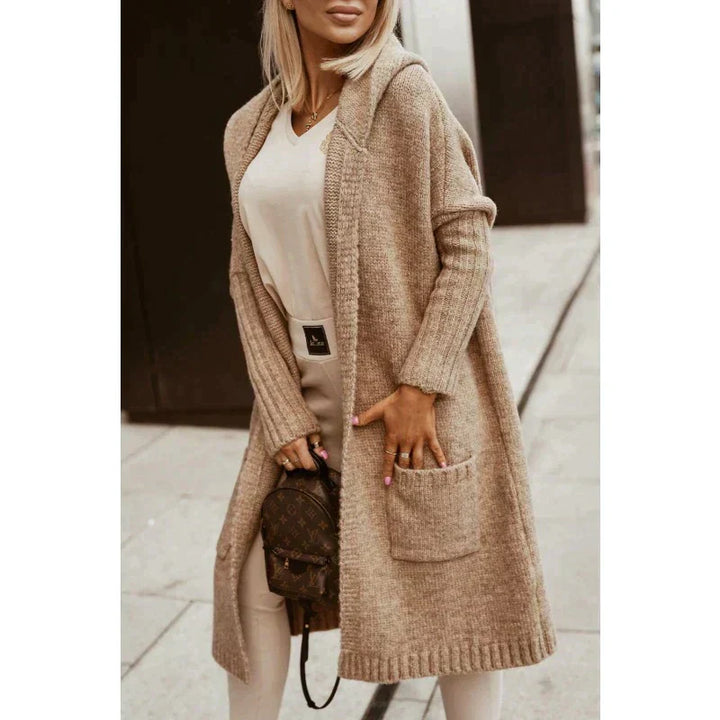 EMMANUELLE | WOMEN'S HOODED CARDIGAN LONG DUSTER KNIT SWEATER 8
