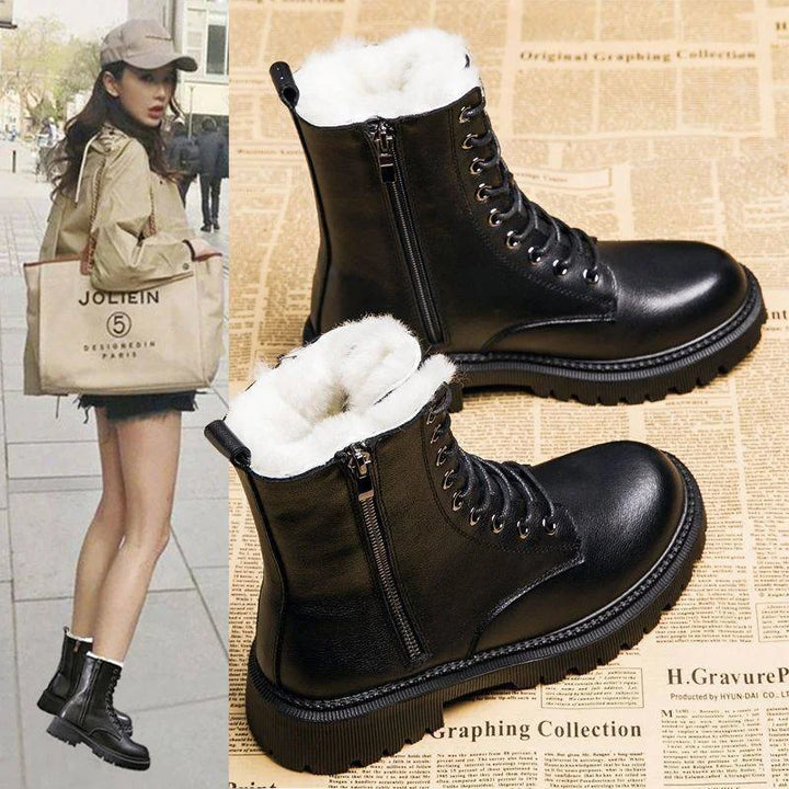 EMMELINE | WOMEN'S COMBAT BOOTS LACE UP WINTER FUR LINED 2