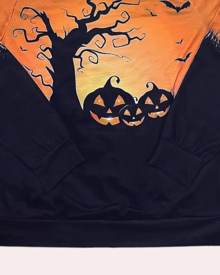 EULALIE | WOMEN'S HALLOWEEN SWEATSHIRT PUMPKIN GRAPHIC CREW NECK 3