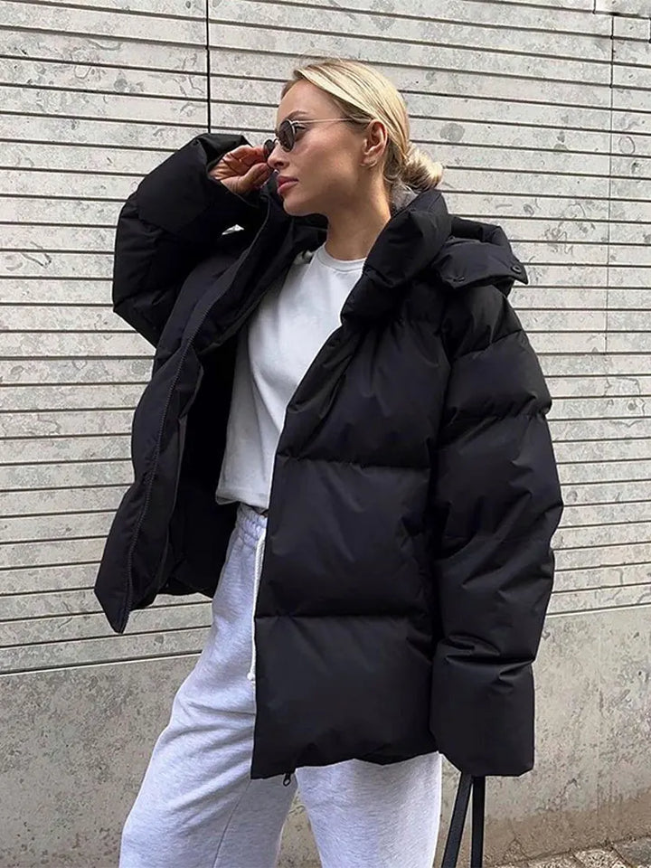 EUPHRASIE | WOMEN'S OVERSIZED PUFFER JACKET HOODED QUILTED WINTER 2