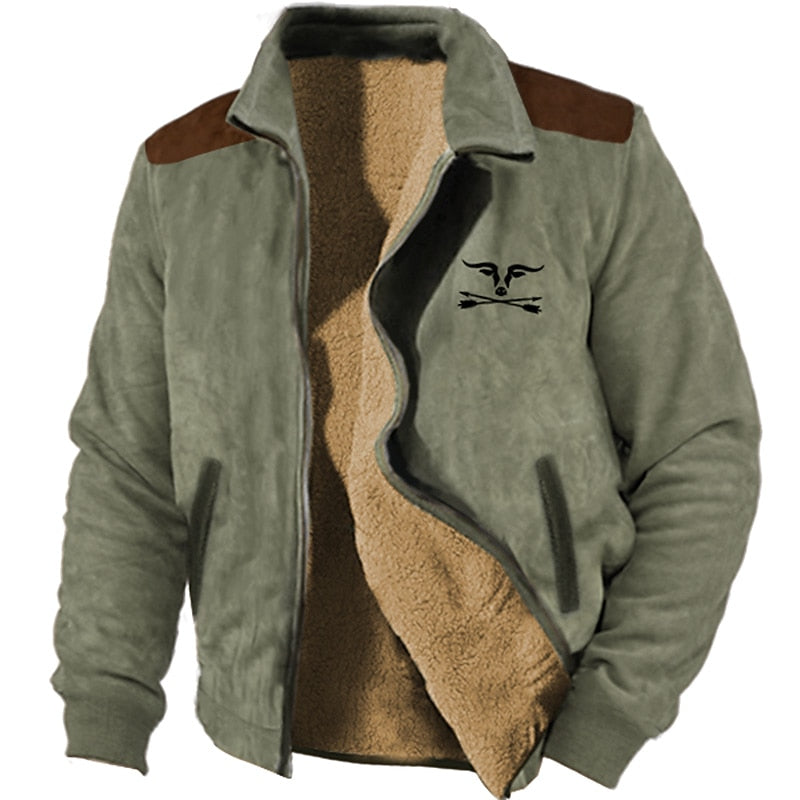 Men's Western Fleece Lined Jacket – Khaki