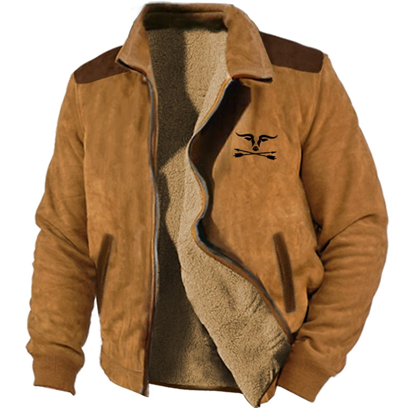 Men's Western Fleece Lined Jacket – Army Green