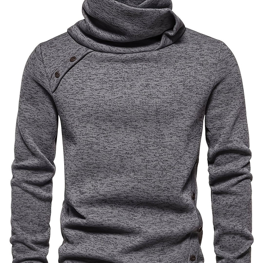 FABRICE | MEN'S COWL NECK BUTTON TURTLENECK SWEATER 1
