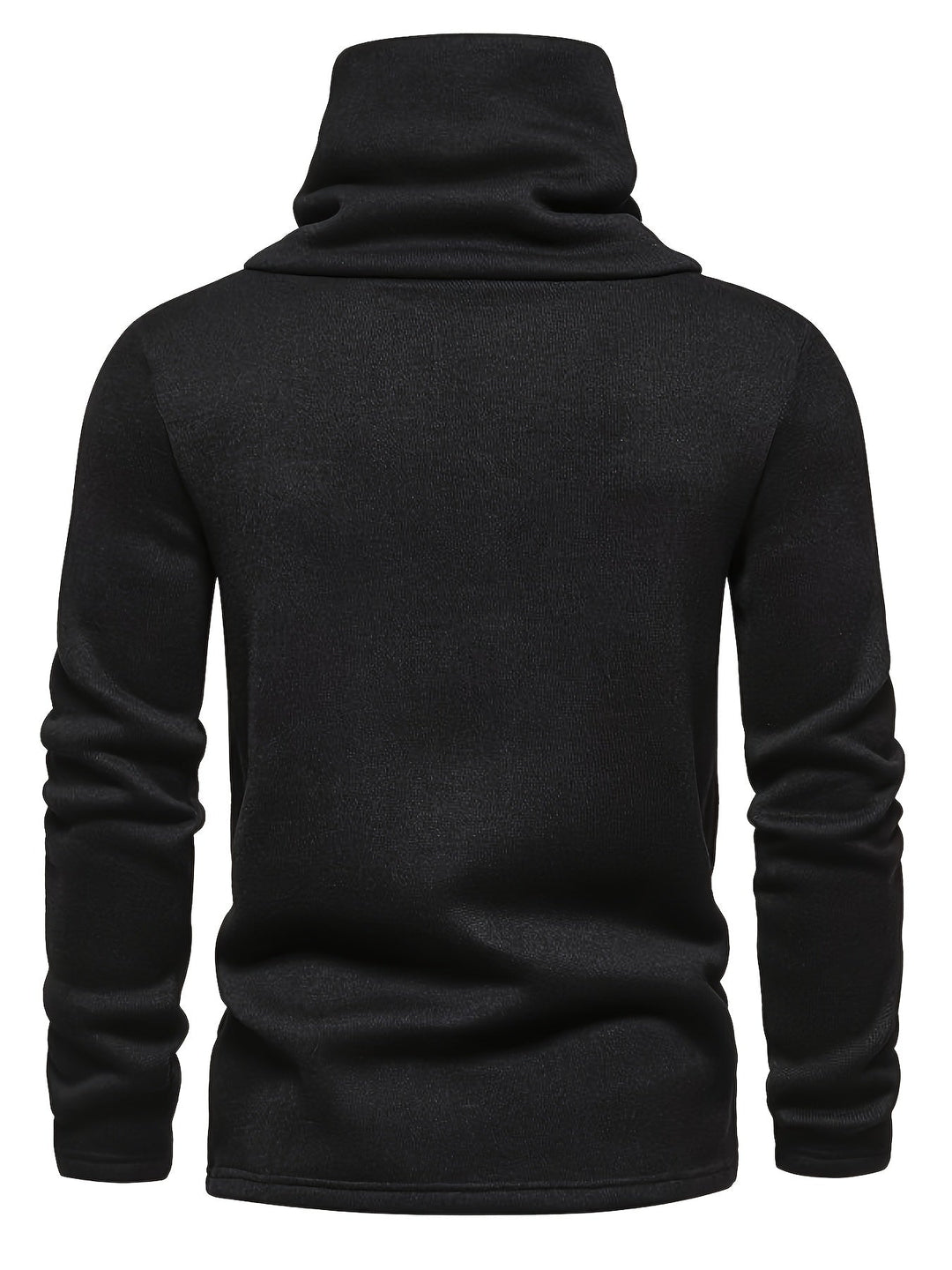 Men's Cowl Neck Button Turtleneck – Detail View