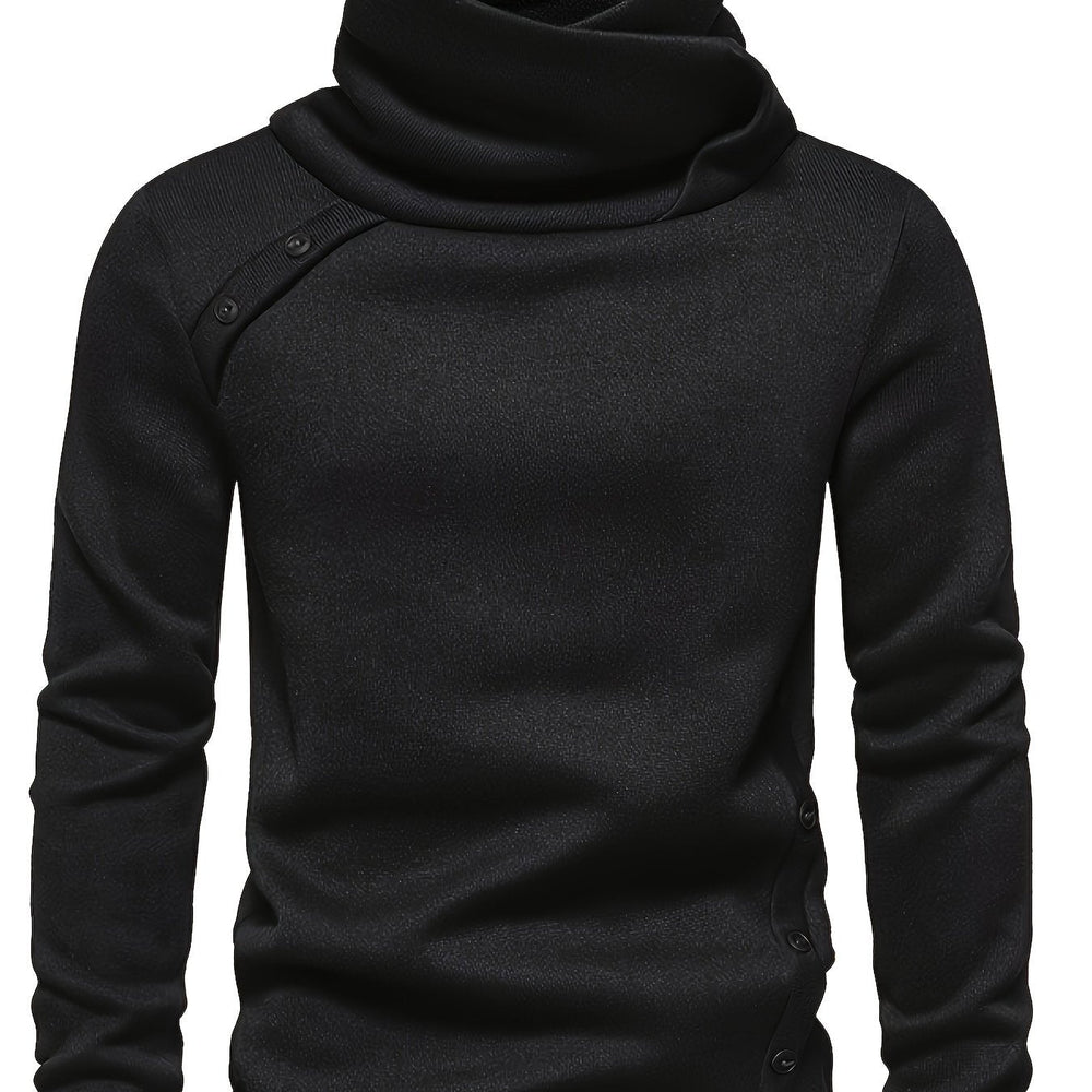 FABRICE | MEN'S COWL NECK BUTTON TURTLENECK SWEATER 2
