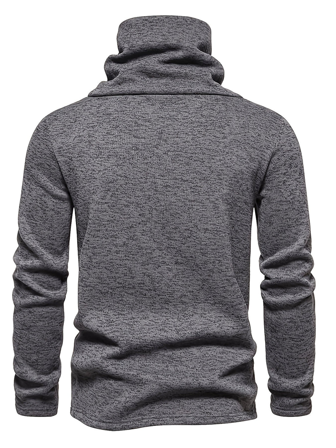 Men's Cowl Neck Button Turtleneck – Detail View