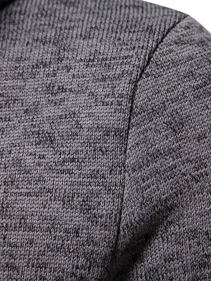 Men's Cowl Neck Button Turtleneck – Detail View