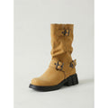 Felicie | Women's Slouchy Faux Leather Biker Boots